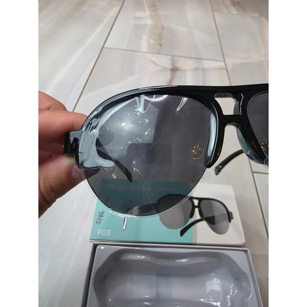 F08 Smart Wireless Audio Sunglasses Bluetooth‎ V5.4 IPX4 Waterproof Aviator A6